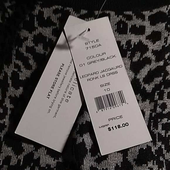 *💟 Host Pick💟*French Connection Black Grey 🐆Leopard Sweater Dress - Picture 7 of 10